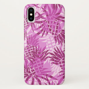 Coques Pour iPhone Camo d'ananas Tropical hawaïen - rose