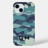 Camo de l'armée bleue personnalisée monogramme iPh