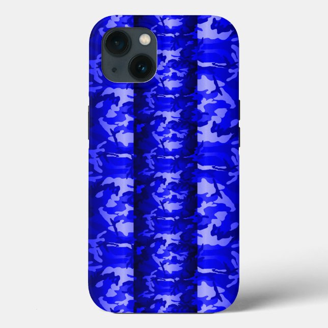 Coques Case-Mate iPhone Camo en bois bleu 3D (Verso)