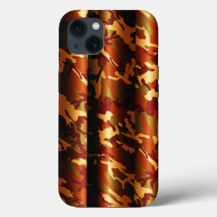 iPhone 13 Coque Camo en bois de bronze 3D