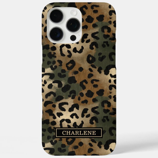 Coques Case-Mate iPhone Camo Leopard Print Monogrammed (Verso)