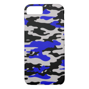 Coques Pour iPhone Camo noir et bleu - cas de l'iPhone 7