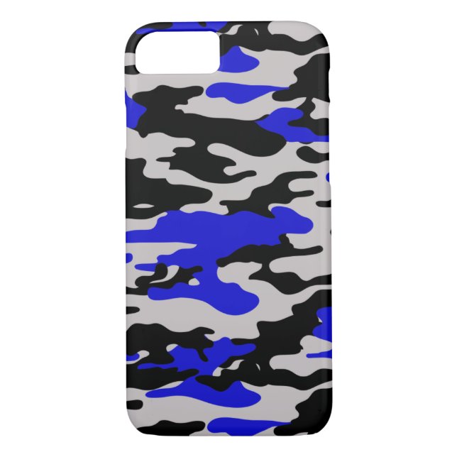 Coques Case-Mate iPhone Camo noir et bleu - cas de l'iPhone 7 (Dos)