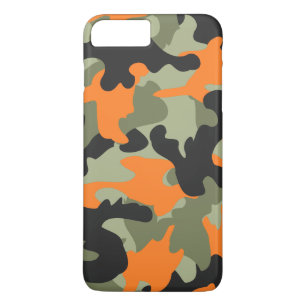 Coque Case-Mate Pour iPhone Camo noir orange vert Camouflage Motif mince