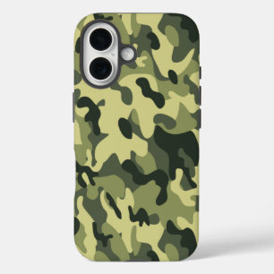 Coque Pour iPhone 16 Camo vert
