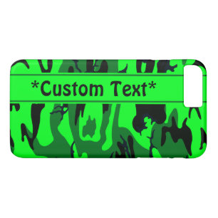 Coques Pour iPhone Camo vert Alien avec texte personnalisé
