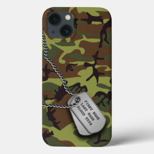 Etui iPhone Case-Mate Camo vert avec des étiquettes de chien