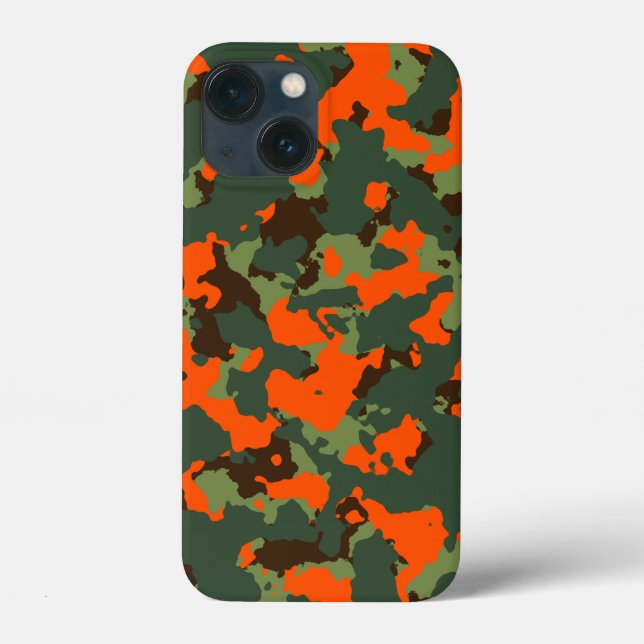 Coques Case-Mate iPhone Camo vert avec lame de sécurité Orange (Verso)