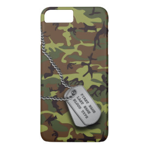 Coques Pour iPhone Camo vert avec l'étiquette de chien