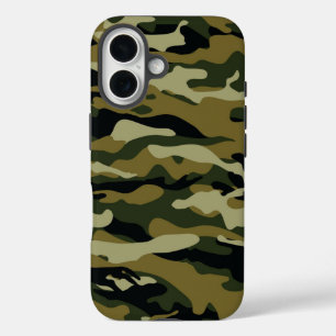 Coque Pour iPhone 16 Camo vert foncé