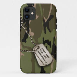 Coque Case-Mate Pour iPhone Camo vert militaire avec l'étiquette de chien
