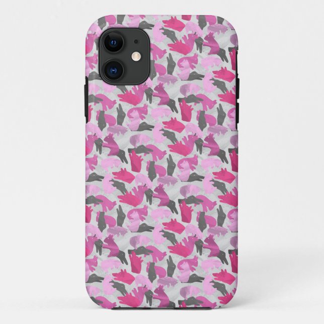 Coques Case-Mate iPhone Camouflage animal Silhouette rose (Dos)