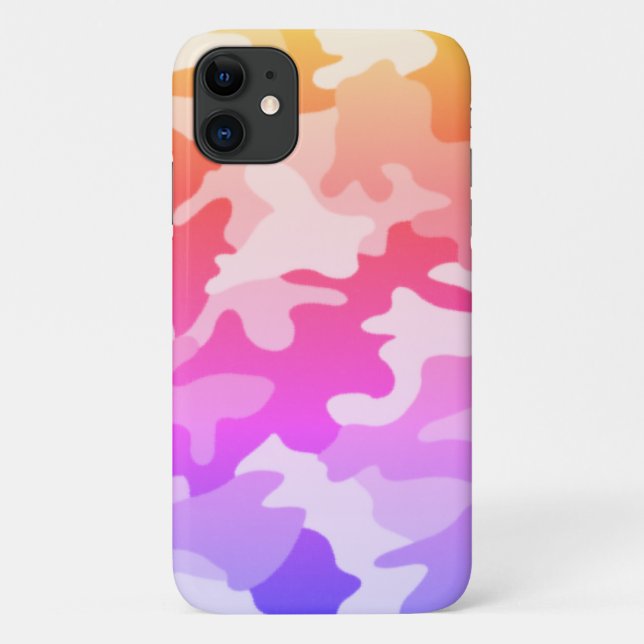 Coques Case-Mate iPhone Camouflage arc-en-ciel lumineux (Dos)