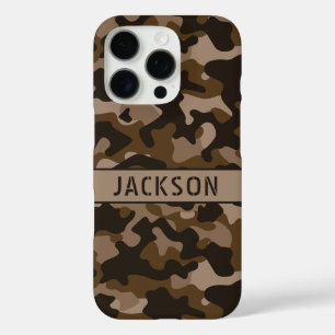 Coques iPhone 16 Pro Camouflage Brun Personnalisé