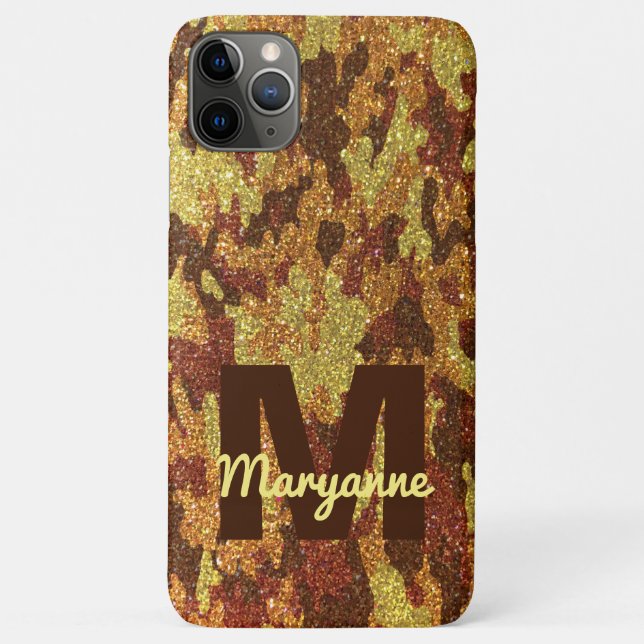 Coques Case-Mate iPhone Camouflage d'automne Parties scintillant Orange Ch (Dos)