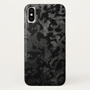 Coque iPhone X Camouflage moderne Camo-noir et gris foncé