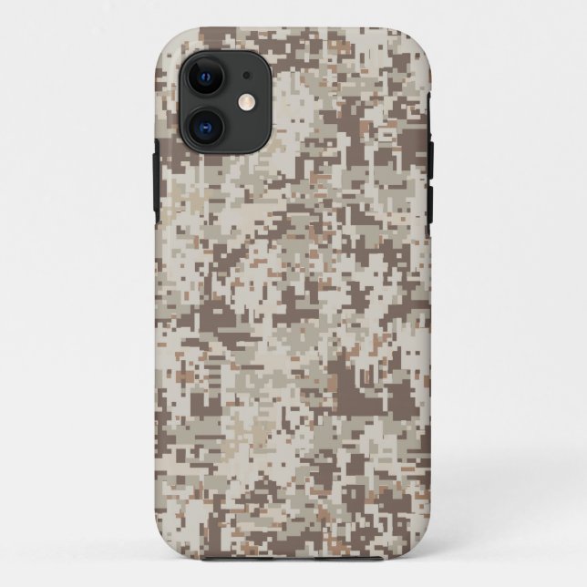 Coques Case-Mate iPhone Camouflage numérique de style beige du désert (Dos)