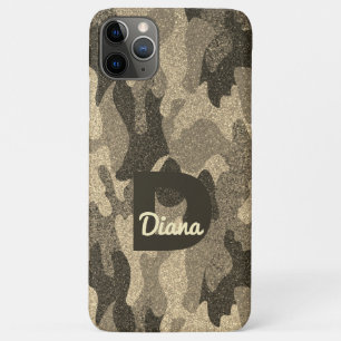 Case-Mate iPhone Case Camouflage Parties scintillant or foncé Monogramme