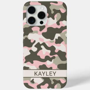 Coque iPhone 15 Pro Max Camouflage Personnalisé Rose et Vert