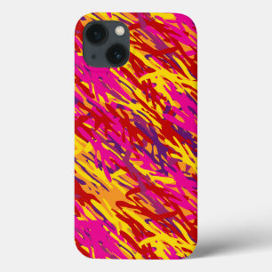 iPhone 13 Coque Camouflage rouge et jaune
