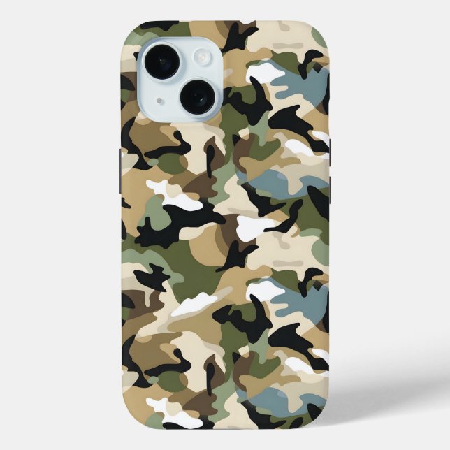 Coques Case-Mate iPhone Camouflage vert foncé (Verso)