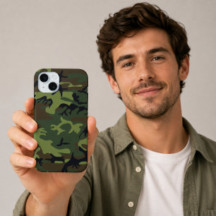 Coque iPhone 15 Mini Camouflage Vert Militaire iPhone 15 Plus