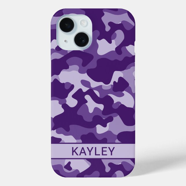 Coques Case-Mate iPhone Camouflage Violet Personnalisé (Verso)