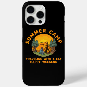 Coque iPhone 15 Pro Max Camp d'été en voyage avec un chat