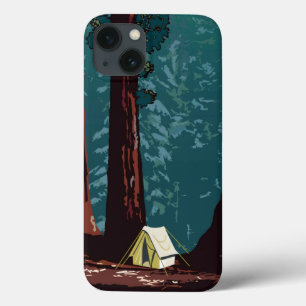 Coques Pour iPhone Camping WPA vintage dans le parc national de Sequo
