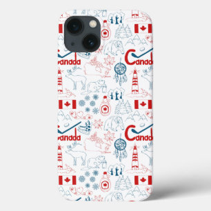 iPhone 13 Coque Canada Symbols Pattern