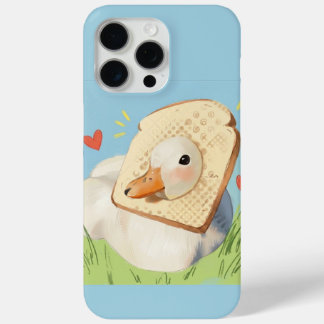 Coque iPhone 15 Pro Max Canard Kawaii Mignon avec Tête de Pain