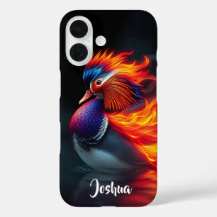 Coque Pour iPhone 16 Canard mandarin flamboyant aux flammes étourdissan