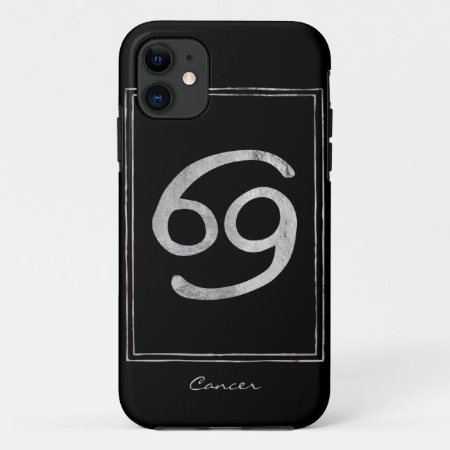 Coques Case-Mate iPhone Cancer le crabe martelé argent zodiac anniversaire (Dos)