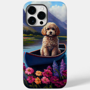 Coque Pour Pour iPhone 14 Pro Max Caniche sur une pagaie : Une aventure panoramique