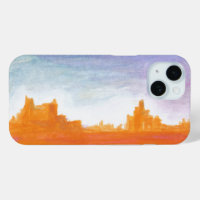 Canyon Paysage Orange bleu peinture Abstraite art