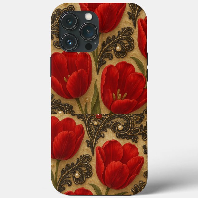 Coques Case-Mate iPhone Capa para celular Tulipas e Renda  DESIGN  (Verso)