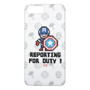 Coque iPhone 8 Plus/7 Plus Capitaine America 8Bits - À vos ordres !