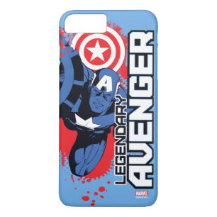 Coque iPhone 8 Plus/7 Plus Captain America Avenger Légendaire