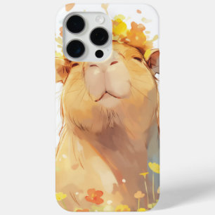 Coque iPhone 15 Pro Max Capybara Couronne florale