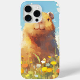 Coque iPhone 15 Pro Max Capybara dans la Prairie