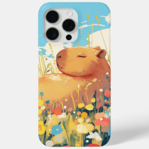 Coque iPhone 15 Pro Max Capybara dans un champ de rêves