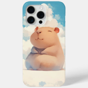 Coque iPhone 15 Pro Max Capybara se détendant sur un nuage