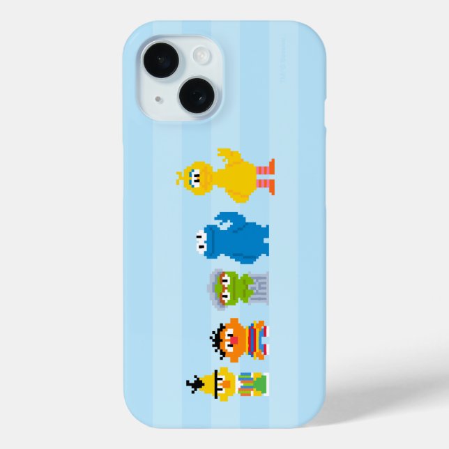 Coques Case-Mate iPhone Caractères Pixel Sesame Street (Verso)