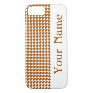 Coque Case-Mate Pour iPhone Caramel Moderne Houndstooth avec nom