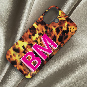 Coques iPhone 16 Plus Carapace de Tortue Monogrammée Rose Féminin