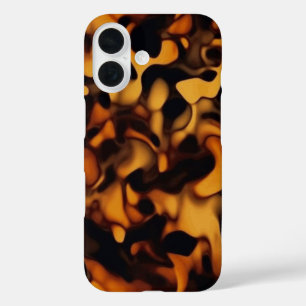 Coque Pour iPhone 16 Carapace de Tortue Motif Carapace Ambre Marron