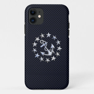 Coque Case-Mate Pour iPhone Carbone bleu Chrome Nautique Comme Drapeau Yacht I