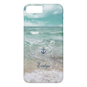 Coque Case-Mate Pour iPhone Caribbean Ocean Beach Voir l'Ancre Monogramme