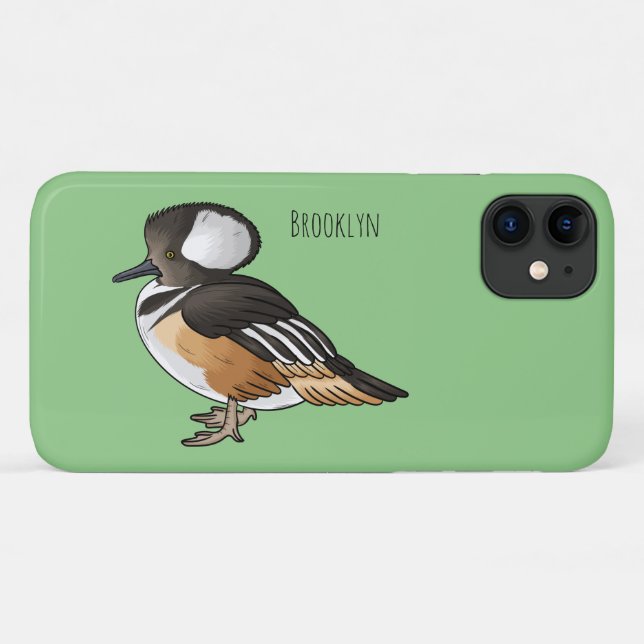 Coques Case-Mate iPhone Caricature à capuchon d'oiseau marchand (Dos (Horizontal))