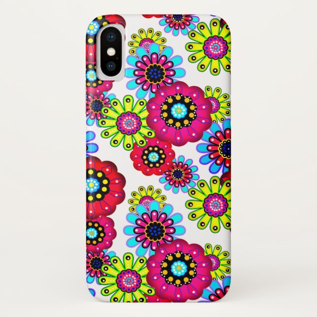 Coques Case-Mate iPhone Caricature amusante Abstraite fleurs fleuris enfan (Dos)